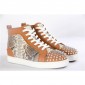 Replica High Quality Christian Louboutin Real Python Rantus Orlanto Sneakers With Silver Spikes