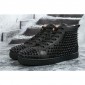 Replica High Quality Christian Louboutin Yang Louis Flat Gold Leather Laminato Black Sneakers