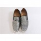 Replica High Quality Christian Louboutin Silver Paillette Boat Man Flat Sneakers