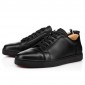 Replica High Quality Christian Louboutin Louis Junior Men'S Flat Leather Low Top Black Sneakers