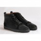 Replica High Quality Christian Louboutin Louis Strass Black Men'S Flat Sneakers