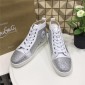 Replica High Quality Christian Louboutin Louis Strass White Men'S Flat Sneakers