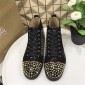 Replica High Quality Christian Louboutin Gold Lou Spikes Sequins High Top Sneakers