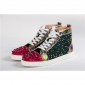 Replica High Quality Christian Louboutin High Top Leather Spikes Sneakers