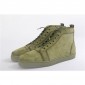 Replica High Quality Christian Louboutin Louis Orlato Flat High Top Suede Sneaker In Poivre Vert Color