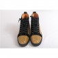 Replica High Quality Christian Louboutin Gold Louis Strass Men'S Flat  In Smooth Black Suede