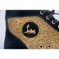 Replica High Quality Christian Louboutin Gold Louis Strass Men'S Flat  In Smooth Black Suede