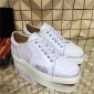 Replica High Quality Christian Louboutin Sliver Spikes White Low Top Sneakers