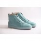 Replica High Quality Christian Louboutin Flat Snakeskin Men'S Blue Sneakers