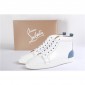 Replica High Quality Christian Louboutin Mens High Top White And Blue Sneaker