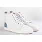 Replica High Quality Christian Louboutin Mens High Top White And Blue Sneaker