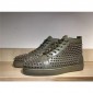 Replica High Quality Louis Spikes Men Flat High Top Spike Sneaker