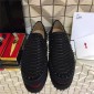 Replica High Quality Christian Louboutin Spikes Python Leather Flat Boat Sneaker