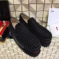 Replica High Quality Christian Louboutin Spikes Python Leather Flat Boat Sneaker