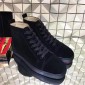 Replica High Quality Christian Louboutin Men'S Black Suede High Top Sneakers