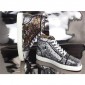 Replica High Quality Christian Louboutin Bip Bip Orlato Silver Sequin High Top Sneakers