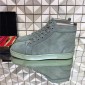 Replica High Quality Christian Louboutin Flat Grey Green Suede High Top Sneakers