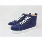 Replica High Quality Christian Louboutin Louis Mens High Top Sneakers Blue