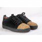 Replica High Quality Christian Louboutin Black Low Top Suede Gold Sneakers For Men