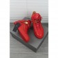 Replica High Quality Giuseppe Zanotti Red Double Strap Leather Mid Top Sneaker