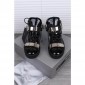 Replica High Quality Giuseppe Zanotti Black Men'S Double Strap Patent Leather Mid Top Sneaker