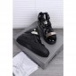 Replica High Quality Giuseppe Zanotti Black Men'S Double Strap Patent Leather Mid Top Sneaker