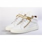 Replica High Quality Giuseppe Zanotti Owen high-top sneakers in white and gold details