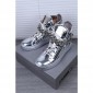 Replica High Quality Giuseppe Zanotti Men’S Silver Mirrored Leather London High Top Sneakers