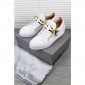 Replica High Quality Giuseppe Zanotti Owen low-top sneakers in white and gold details