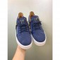 Replica High Quality Giuseppe Zanotti blue suede and white sole double-zip low-top sneakers