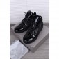 Replica High Quality Giuseppe Zanotti Black Men Patent Leather High Top Sneakers