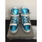 Replica High Quality Giuseppe Zanotti blue leather and silver detail high-top sneakers