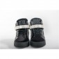 Replica High Quality Giuseppe Zanotti Darryl Black Velvet Mid-Top Sneaker With Crystals