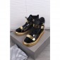 Replica High Quality Giuseppe Zanotti Gold Bar Black Velvet High Top Sneakers