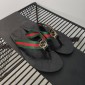 Replica High Quality Gucci Web strap thong sandal Green and red Web nylon strap with black leather detail OF_DC210557A449