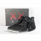 Replica High Quality Kaws X Air Jordan 4 Black Suede Mens Sneakers 87B367330EF9