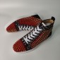 Replica High Quality Christian Louboutin Flat Red Suede Golden Spikes High Top Sneakers