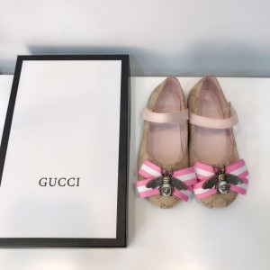 Gucci Children's patent leather Perfect Quality ballet flat with Gucci stripe BS01070