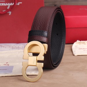 Golden Ferragamo buckle belt ASS02070