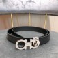 Replica Black Silver Ferragamo belt ASS02074