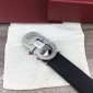 Replica Black Silver Ferragamo buckle belt ASS02075