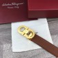 Replica Brown Golden Ferragamo belt ASS02077