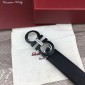 Replica Black Silver Ferragamo buckle belt ASS02078