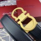 Replica Black Ferragamo Gold buckle belt ASS02087