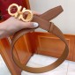 Replica Brown Gold Ferragamo buckle belt ASS02091