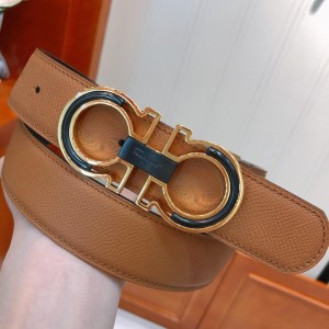 Brown Ferragamo buckle belt ASS02101