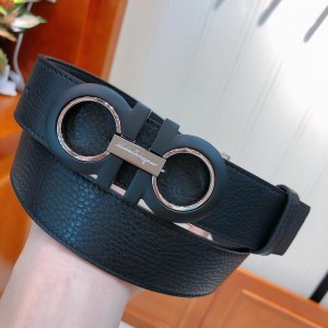 Black silver Ferragamo belt ASS02104