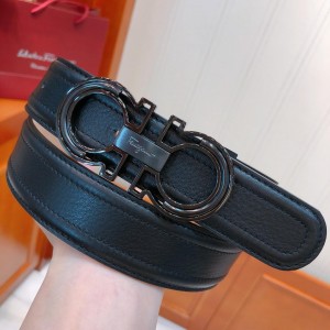 Black Ferragamo buckle belt ASS02112