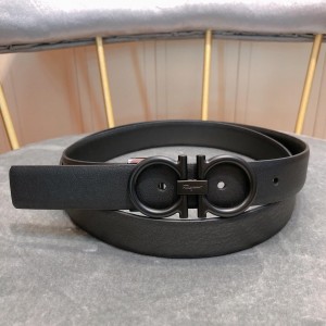 Grey Ferragamo buckle belt ASS02113