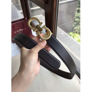 Ferragamo black Gold buckle belt ASS02124